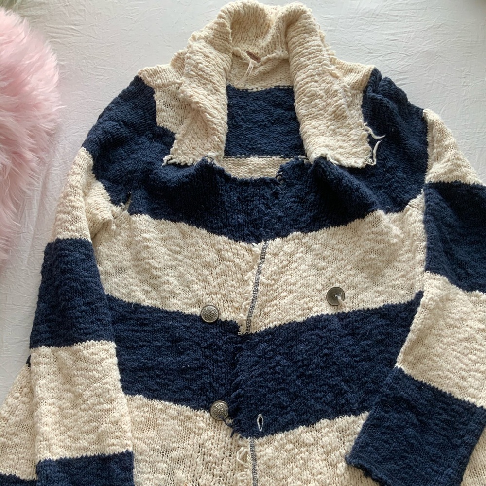 Free People OS Blue and White Good Condition